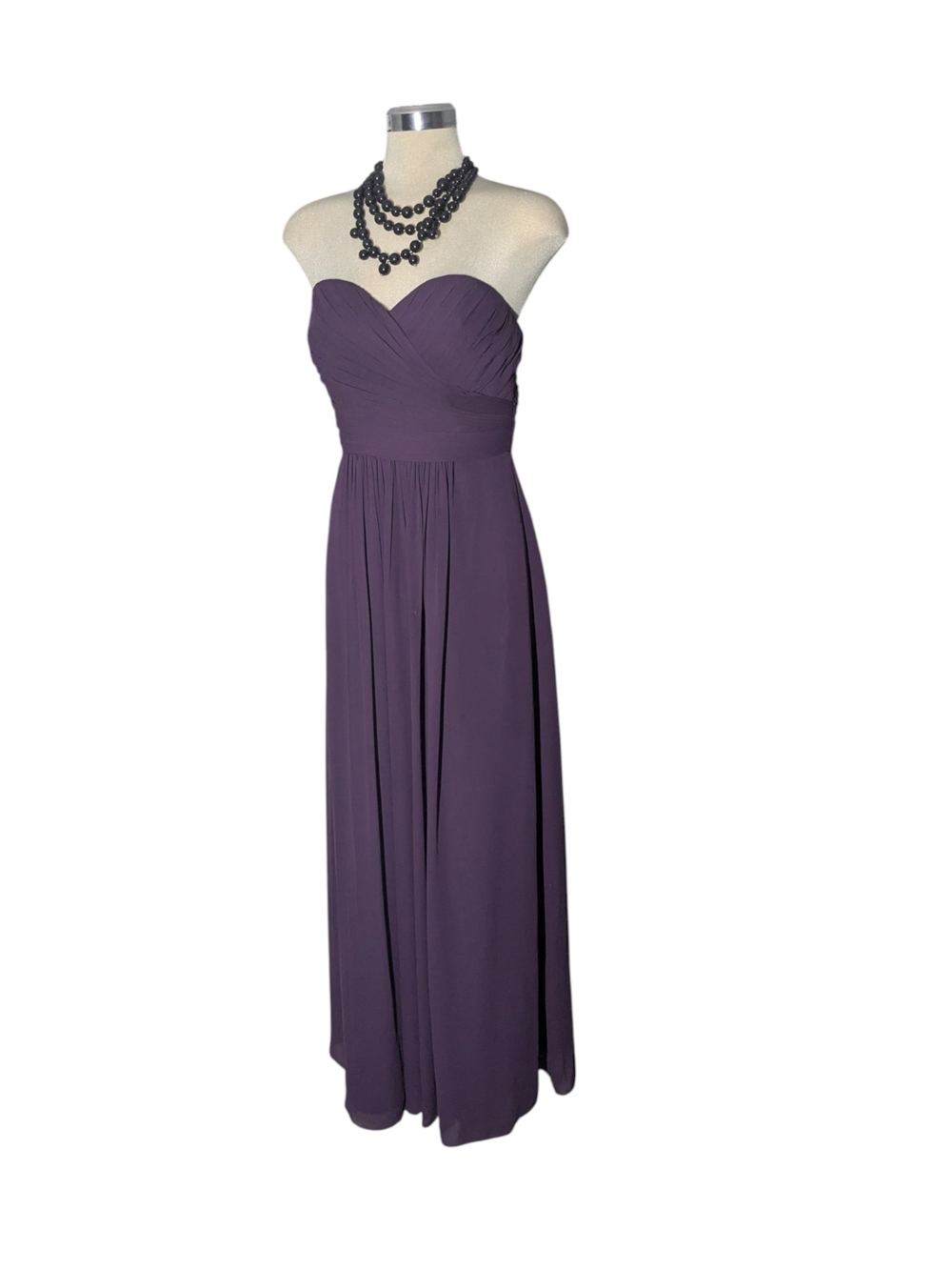 Bill Levkoff Strapless Plum Evening Gown